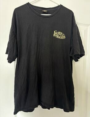 Loser Machine Men's XL Black Cotton Graphic Logo Crew Neck Short Sleeve Tee